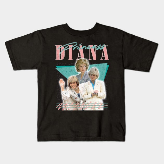 Princess Diana // Retro 80s Fan Artwork Kids T-Shirt by DankFutura